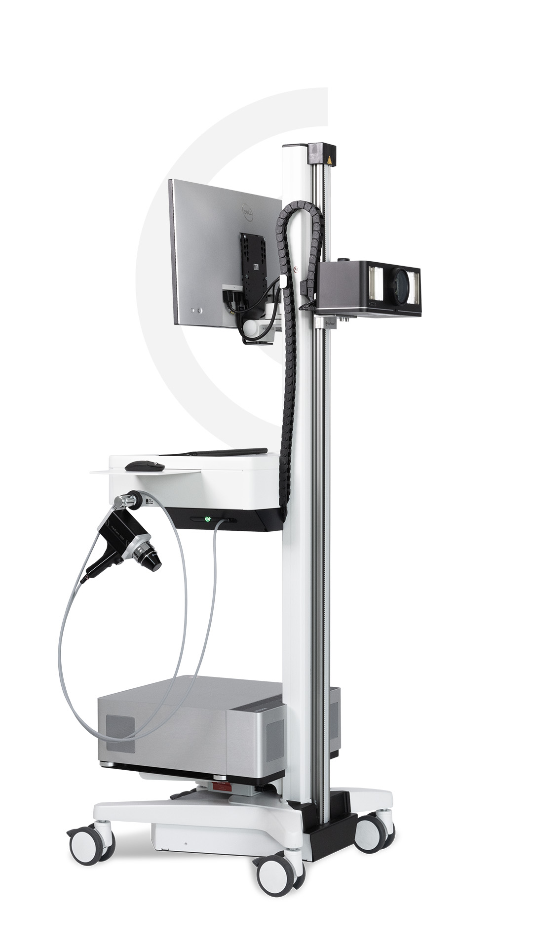 ATBM master: coluna com câmera de corpo inteiro, monitor, gaveta, videodermatoscópio e servidor
